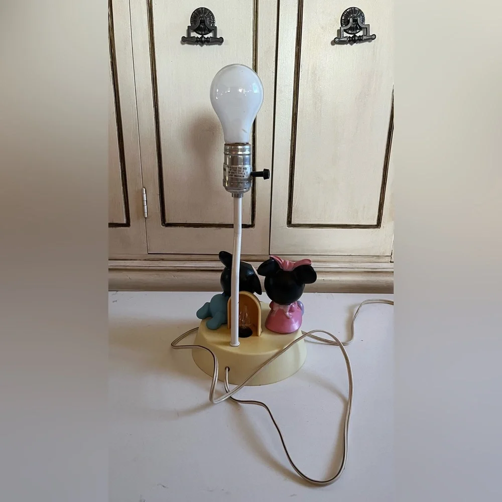 Vintage Baby MICKEY & MINNIE Mouse Nursery Lamp Nightlight Walt Disney kids room